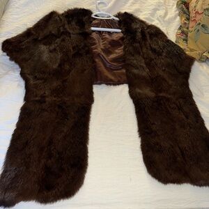Elegant Brown Fur Cape